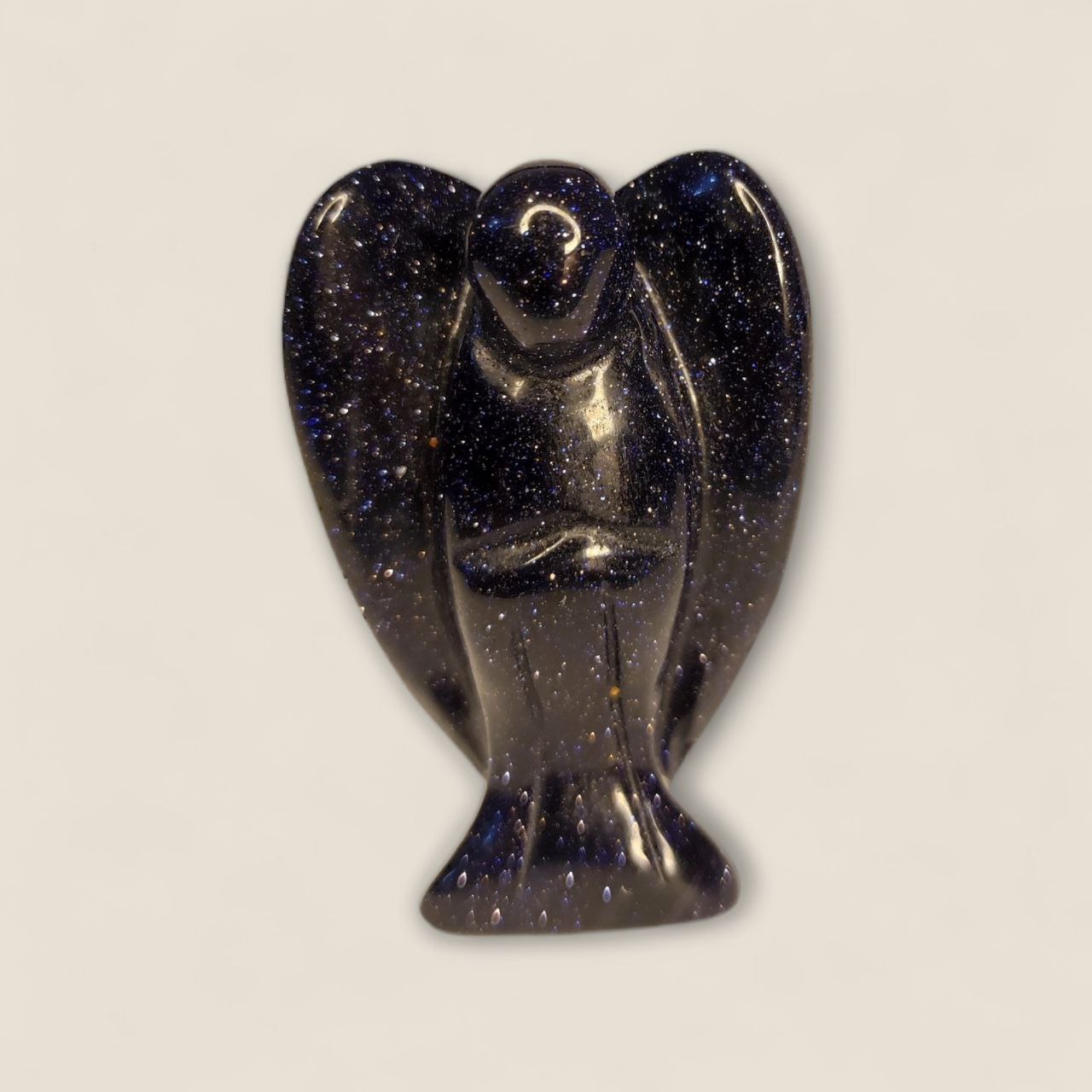 Cuarzo con forma de Ángel de Venturina Azul