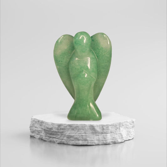 Cuarzo con forma de Ángel de Venturina Verde