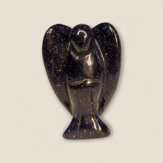 Cuarzo con forma de Ángel de Venturina Azul